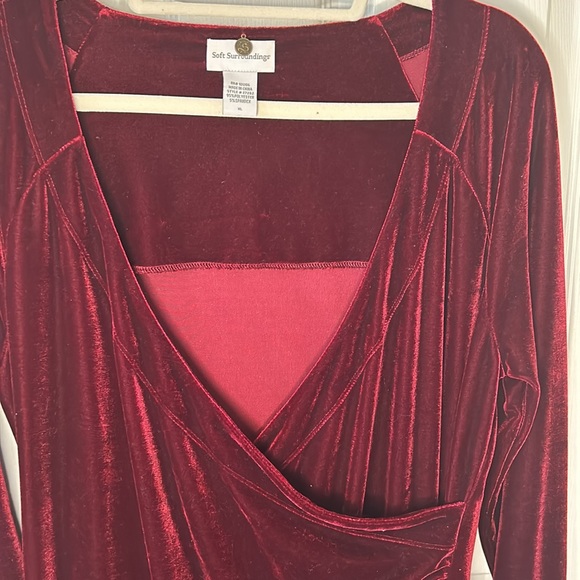 Soft Surroundings Velour V-Neck Dress (XL) - Picture 3 of 12